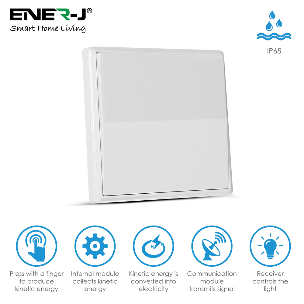 1 Gang Wireless Kinetic Switch Non Dimmable (white body)
