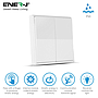 Wireless Kinetic Switches 2 Gang, Non Dimmable, White Body